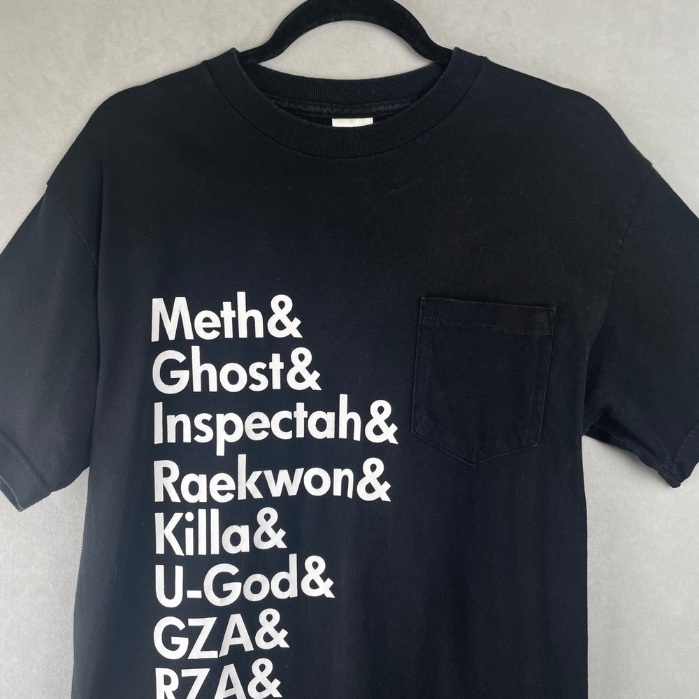 AAA Wu-Tang Clan Members List Pocket T-Shirt Mens M Black Hip Hop Rap 90s Tee - Picture 3 of 6